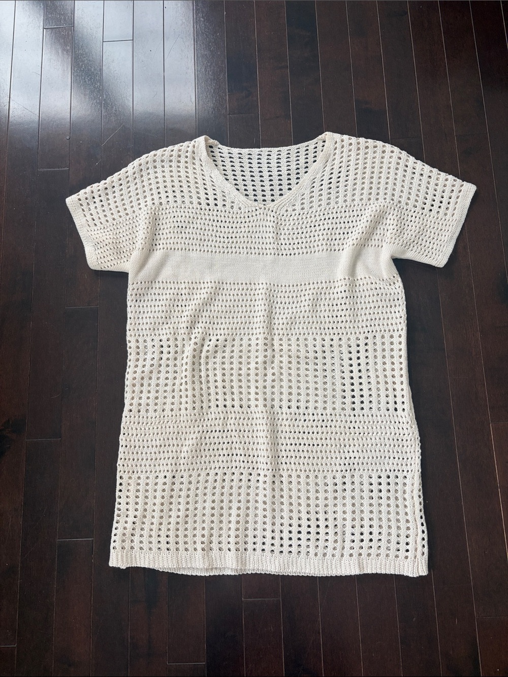 Crochet V-Neck Short Sleeve Cover-Up
